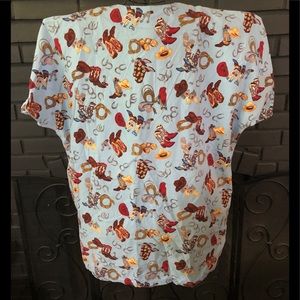 Mad About Scrubs Tops - Mad About Scrubs Nursing Scrub Top Cowboy Print XL Mad About Scrubs Tops - Mad About Scrubs Nursing Scrub Top Cowboy Print XL